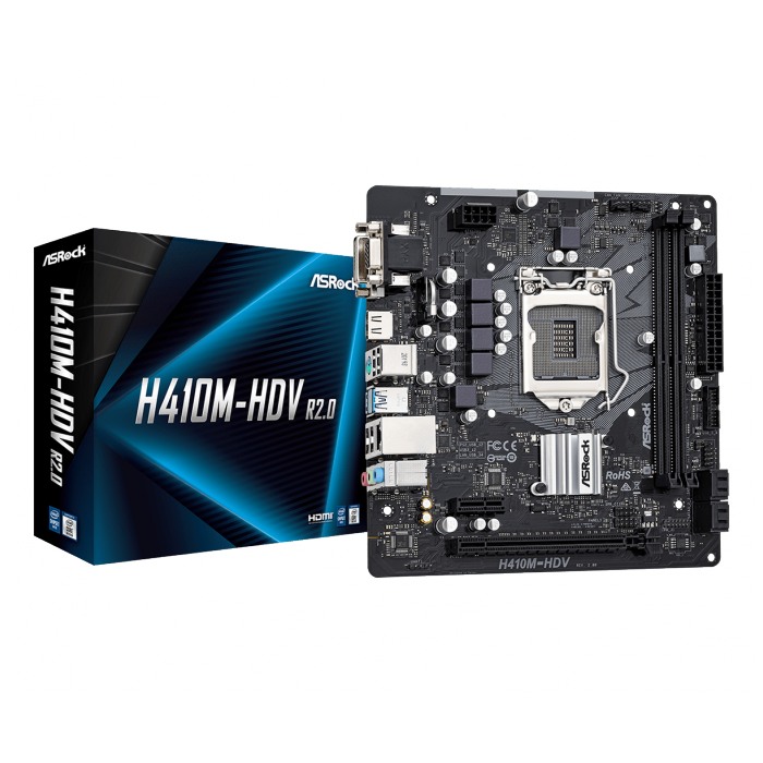 картинка Материнская плата ASRock H410M-HDV R2.0 S1200 (H410M-HDV R2.0) от магазина КомпьютерЦентр