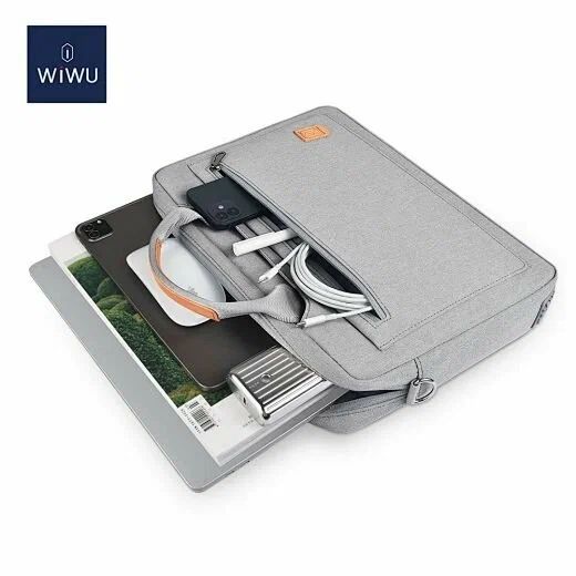 картинка Сумка для ноутбука WIWU Pioneer Handbag Pro 14'' Gray от магазина КомпьютерЦентр