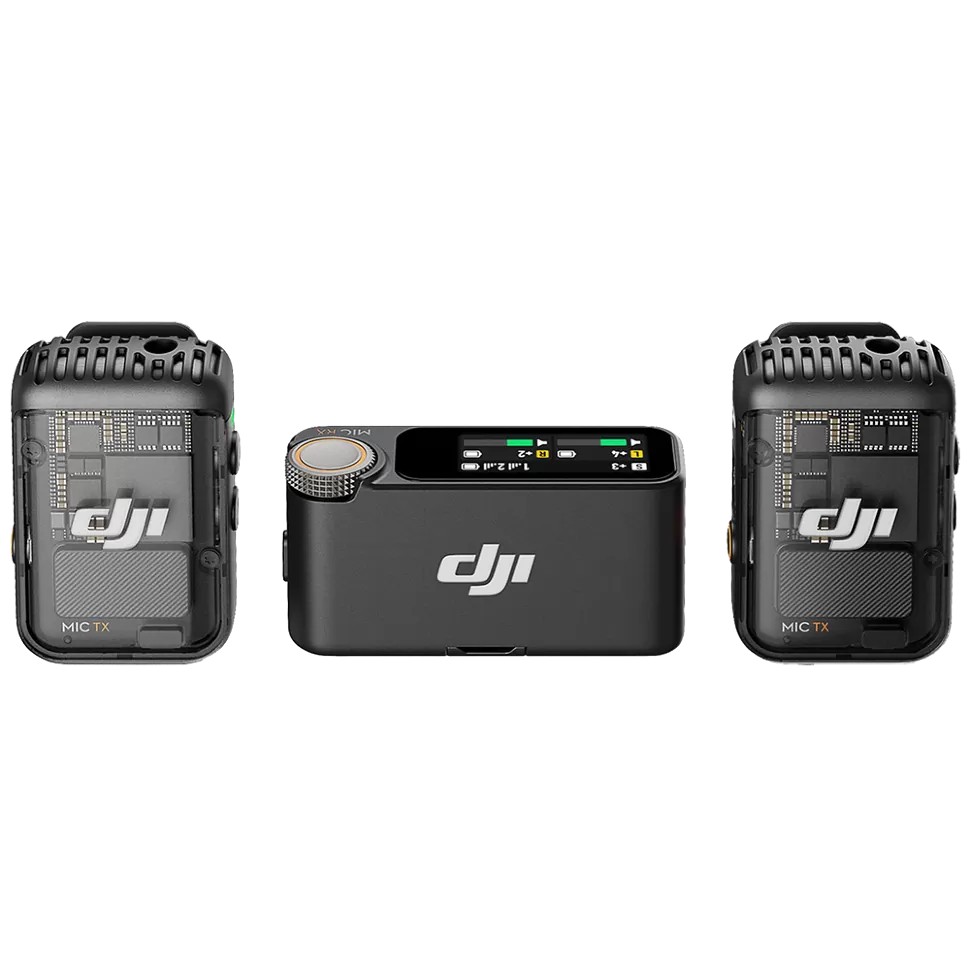 картинка Комплект беспроводных микрофонов DJI Mic 2 (2 трансмиттера, ресивер, зарядный футляр) от магазина КомпьютерЦентр