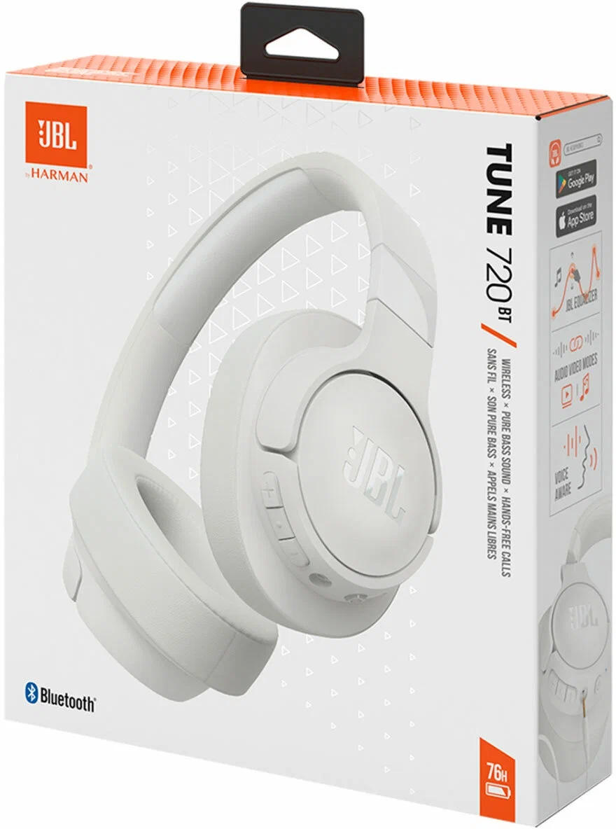 картинка Bluetooth гарнитура JBL Tune 720 BT White (JBLT720BTWHT) от магазина КомпьютерЦентр