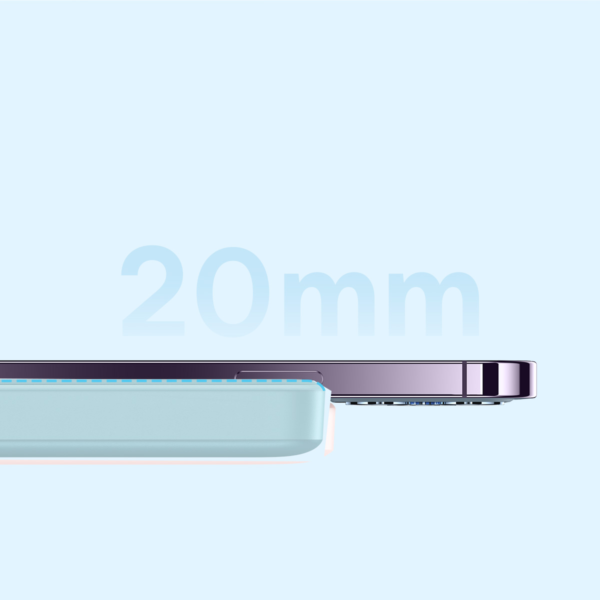 картинка Внешний аккумулятор Power bank Baseus 10000 mAh Magnetic Mini Wireless 20W (PPCX030003) Blue от магазина КомпьютерЦентр