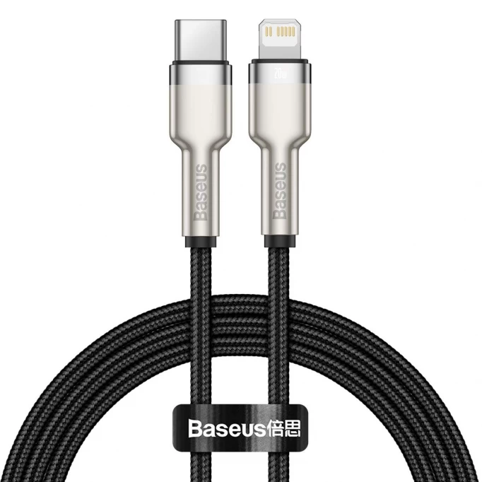 картинка Кабель Baseus Cafule Data Cable Type-C to iP PD 20W 1m Gray +Black от магазина КомпьютерЦентр