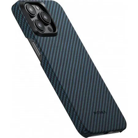 картинка Чехол PITAKA MagEZ Case 4 для iPhone 15 Pro 6.1'', черный/ синий (Twill Black/ Blue) 1500D от магазина КомпьютерЦентр
