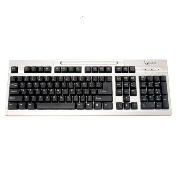 картинка Клавиатура Gembird KB-210 Black/Silver PS/2 (KB-210-SB-RUA) от магазина КомпьютерЦентр
