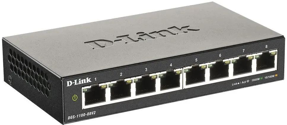 картинка Switch 8-port D-Link DGS-1100-08V2/ A1A, 8x1 Гбит/ с, настраиваемый от магазина КомпьютерЦентр