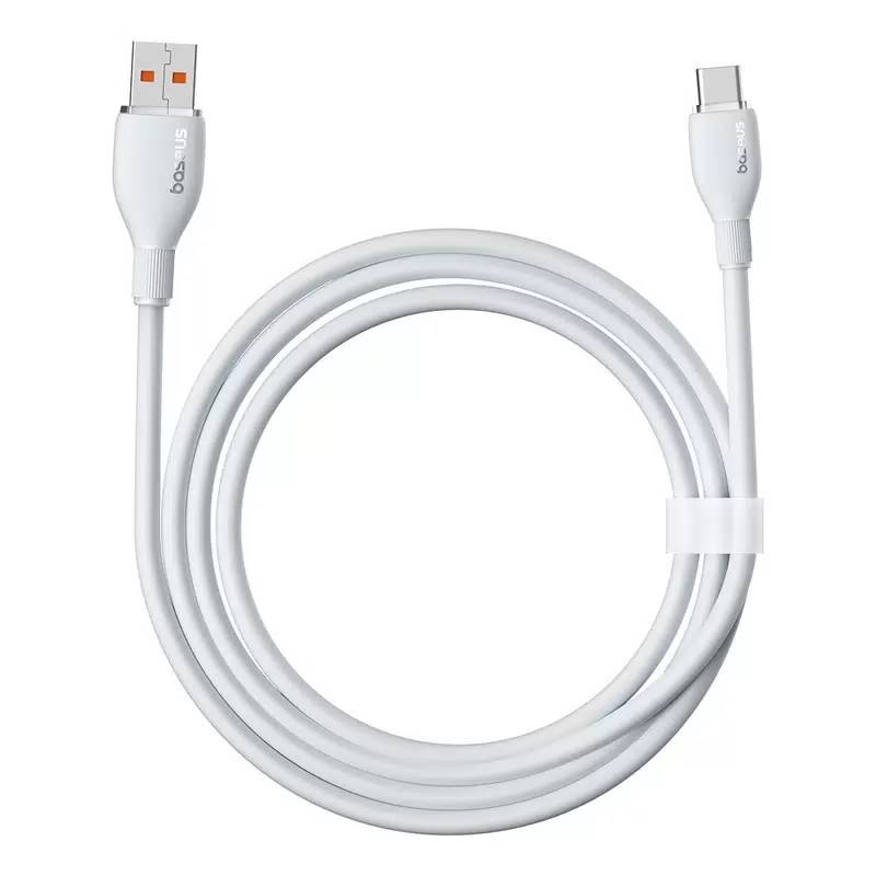 картинка Кабель Baseus Pudding Series Fast Charging Cable USB to Type-C 100W 1.2m Stellar White от магазина КомпьютерЦентр