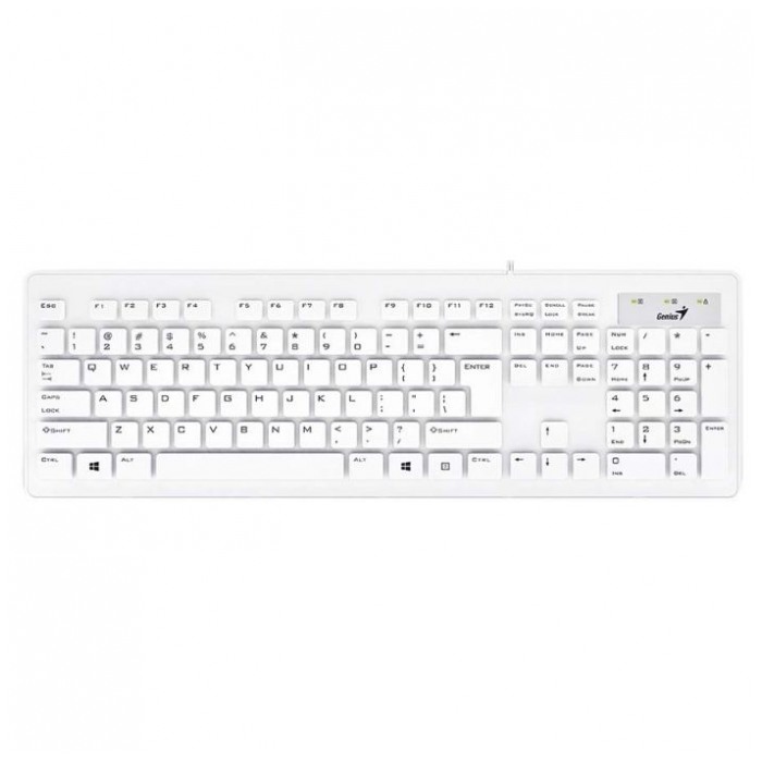 картинка Клавиатура Genius SlimStar 130 USB White (31300726104) от магазина КомпьютерЦентр