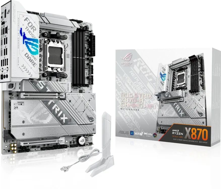 картинка Материнская плата ASUS ROG STRIX X870-A GAMING WIFI, AM5, AMD X870, 4*DDR5, 2*SATA, 4*M.2, DP+HDMI, 7.1, ATX от магазина КомпьютерЦентр