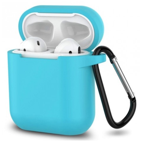 картинка Чехол для AirPods Silicone Case Good с карабином Sea Blue от магазина КомпьютерЦентр