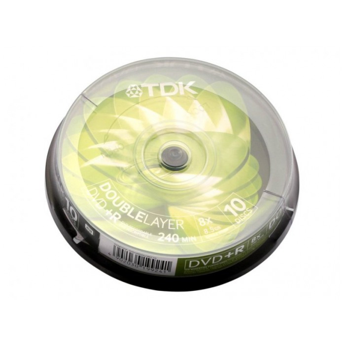 картинка Диски TDK DVD+R DL 8,5Gb 2.4x 10 pcs Cake от магазина КомпьютерЦентр