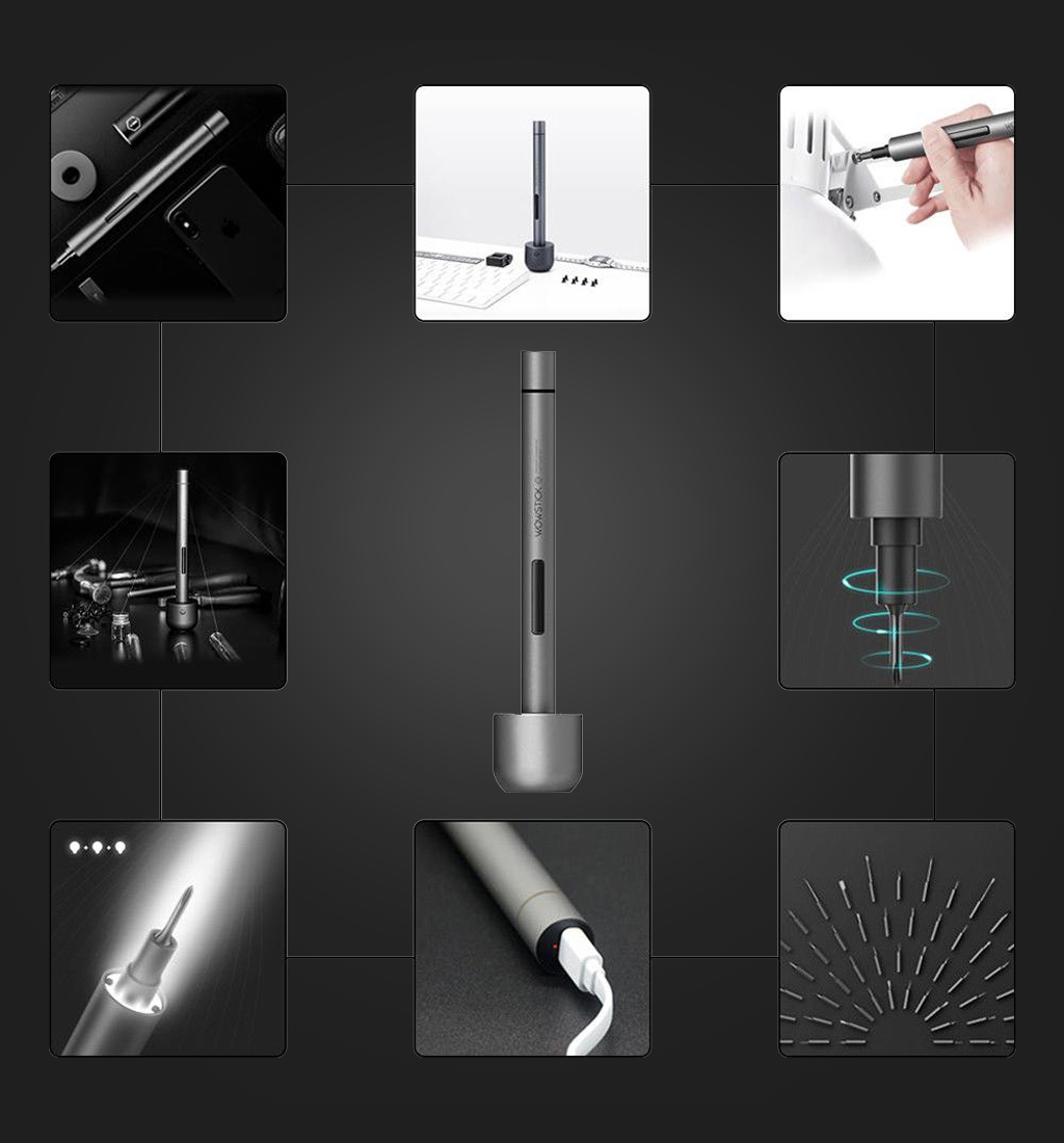 картинка Электрическая отвертка Xiaomi Wowstick 1F+ 69 in 1 Black от магазина КомпьютерЦентр