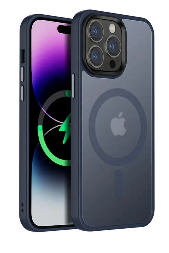картинка Чехол Jingle Matt Case MagSafe for iPhone 13 Pro Max 6.7'' Blue от магазина КомпьютерЦентр