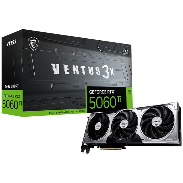 картинка Видеокарта 16Gb GDDR7 GeForce RTX 5060Ti MSI PCI-E 5.0 VENTUS 3X OC (912-V812-077) от магазина КомпьютерЦентр
