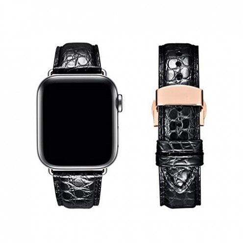 картинка Ремешок Apple Watch Crocodile Leather 40/ 42mm Black от магазина КомпьютерЦентр