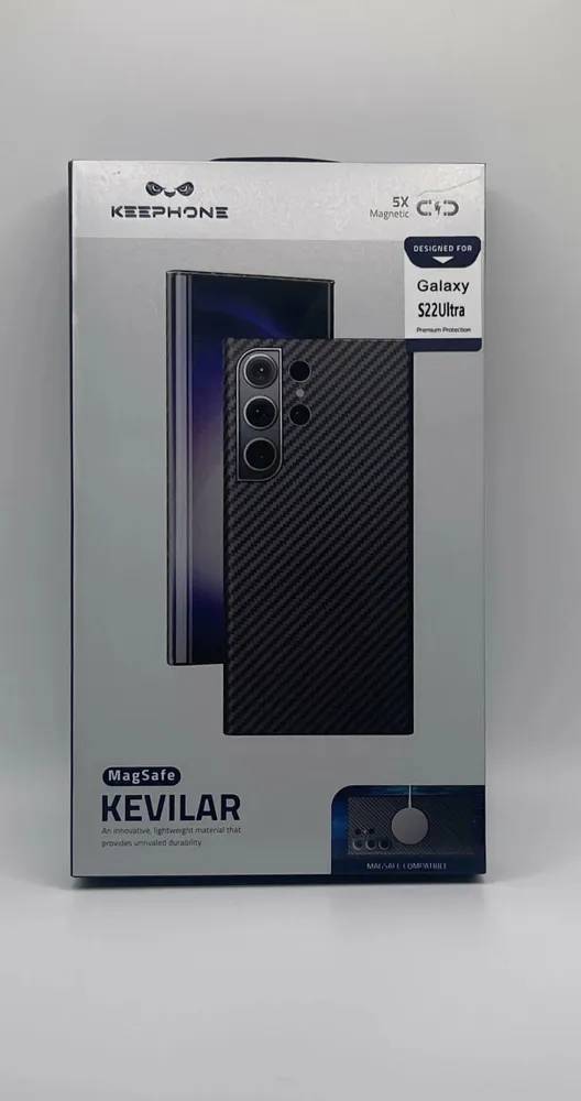 картинка Чехол-накладка KEEPHONE MagSnap KEVILAR на Samsung Galaxy S22 Ultra, черный от магазина КомпьютерЦентр