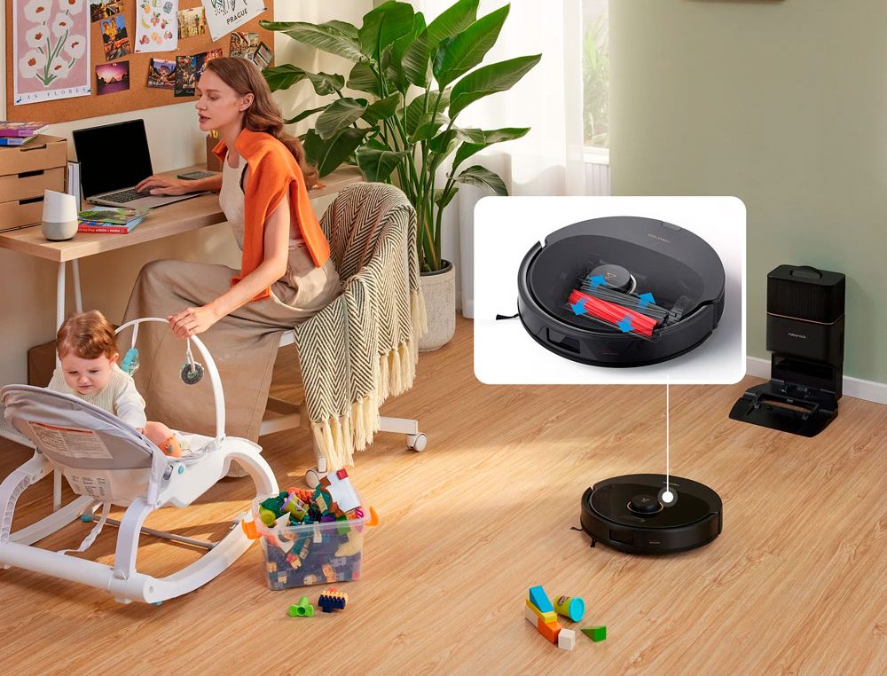 картинка Робот-пылесос со станцией самоочистки Xiaomi Roborock Q8 Max Plus (Q80ULL+AED06HRR) от магазина КомпьютерЦентр