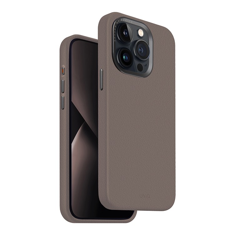 картинка Чехол из искусственной кожи Uniq HYBRID LYDEN (MagSafe) для iPhone 15 Pro MAX 6.7'' Gray (IP6.7P(2023)-LYDMGRY) от магазина КомпьютерЦентр