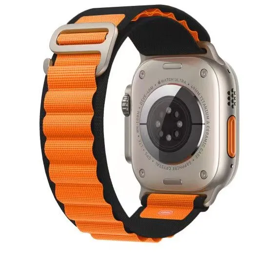картинка Ремешок Alpine Loop для Apple Watch 42/ 44/ 45/ 49mm Black-Orange от магазина КомпьютерЦентр