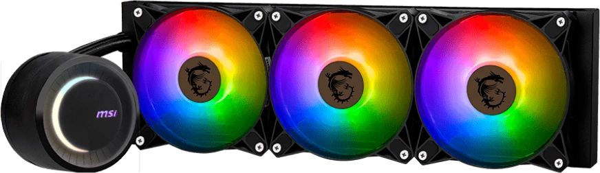 картинка Жидкостная система охлаждения MSI MAG CoreLiquid E360, 3x ARGB Fan, Color Box, LGA1700, AM5 (306-7ZW6E17-C24) от магазина КомпьютерЦентр