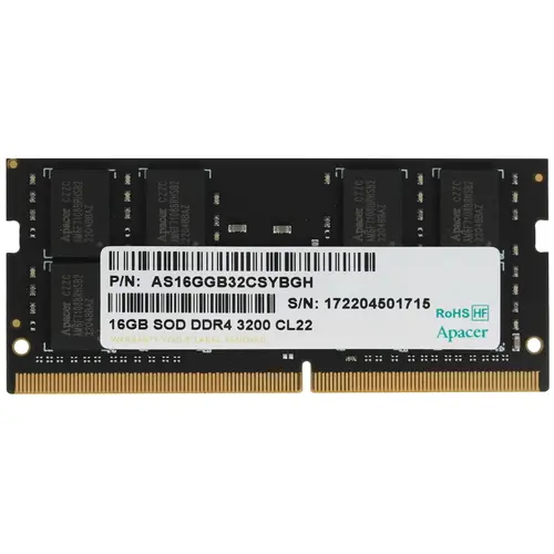 картинка SO-DIMM DDR4 16Gb 3200MHz PC4-25600 Apacer (ES.16G21.GSH) от магазина КомпьютерЦентр