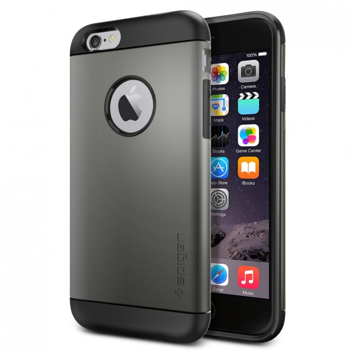 картинка Чехол SGP Spigen Case Slim Armor Series Gun Metal for iPhone 6 (SGP10959) от магазина КомпьютерЦентр