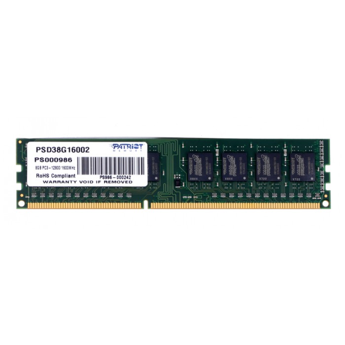 картинка Оперативная память Patriot DIMM DDR3 8Gb 1600MHz PC3-12800 (PSD38G16002) от магазина КомпьютерЦентр