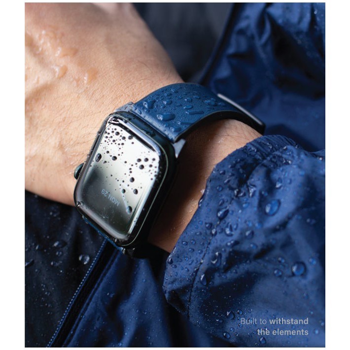 картинка Кожаный влагоустойчивый ремень Uniq STRADEN для Apple Watch 49/ 45/ 44/ 42мм Blue (45MM-STRABLU) от магазина КомпьютерЦентр