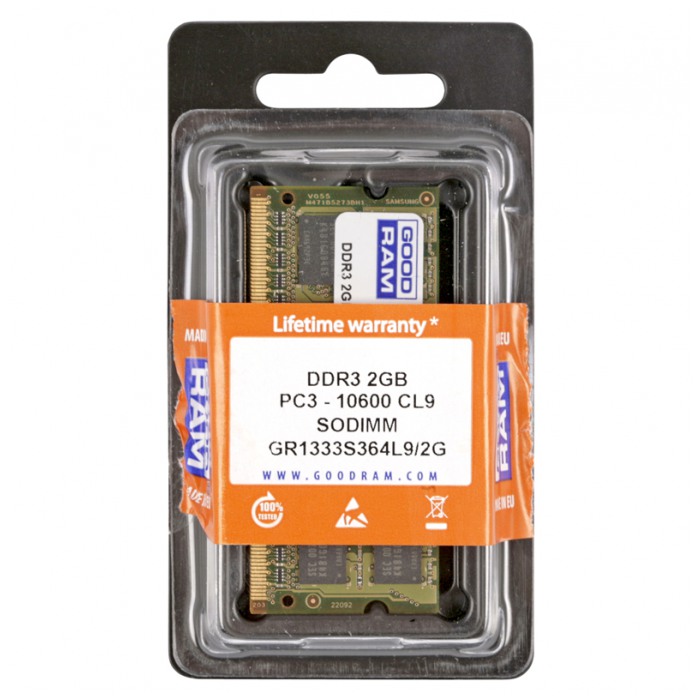 картинка Оперативная память Goodram SO-DIMM DDR3 2Gb 1333MHz PC3-10600 от магазина КомпьютерЦентр