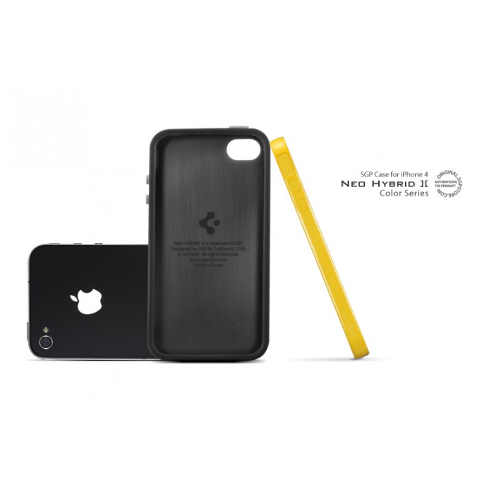 картинка Чехол SGP Case Neo Hybrid-2 Color Series Reventon Yellow for iPhone 4 (SGP07774) от магазина КомпьютерЦентр
