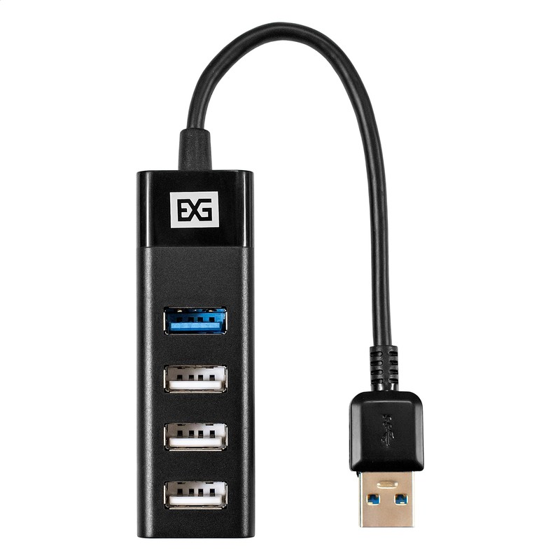 картинка HUB 4-port ExeGate DUB-3213 (EX296923RUS) кабель-адаптер USB3.0 --> 3xUSB2.0, 1xUSB3.0, Plug&Play, черный от магазина КомпьютерЦентр