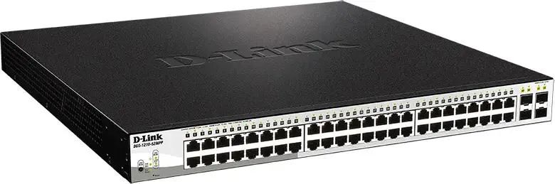 картинка Switch 48-port D-Link DGS-1210-52MPP/ E2A PROJ WebSmart с 48 портами 10/ 100/ 1000Base-T и 4 портами 1000Base-X SFP от магазина КомпьютерЦентр