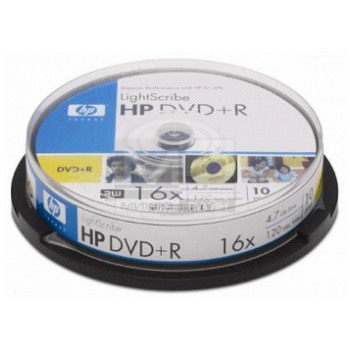 картинка Диски HP DVD-R 4,7Gb LightScribe 16x 10 pack Cake от магазина КомпьютерЦентр