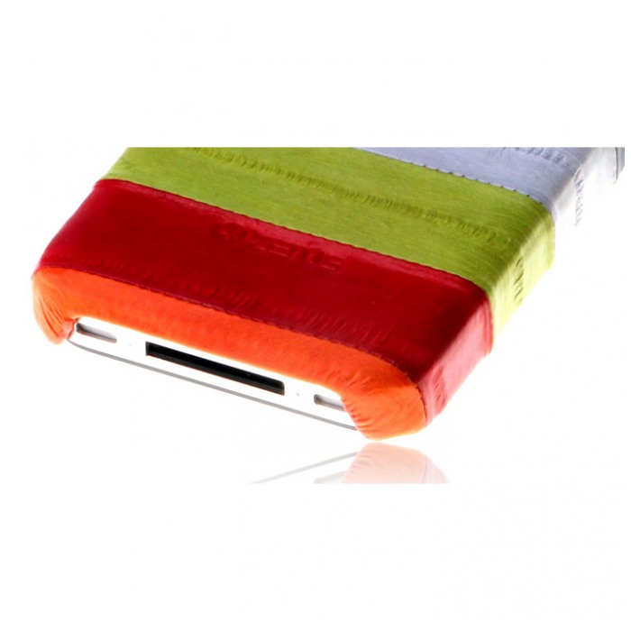 картинка Чехол Zenus Prestige Eel Series Bar Multi Red for iPhone 4/ 4S от магазина КомпьютерЦентр