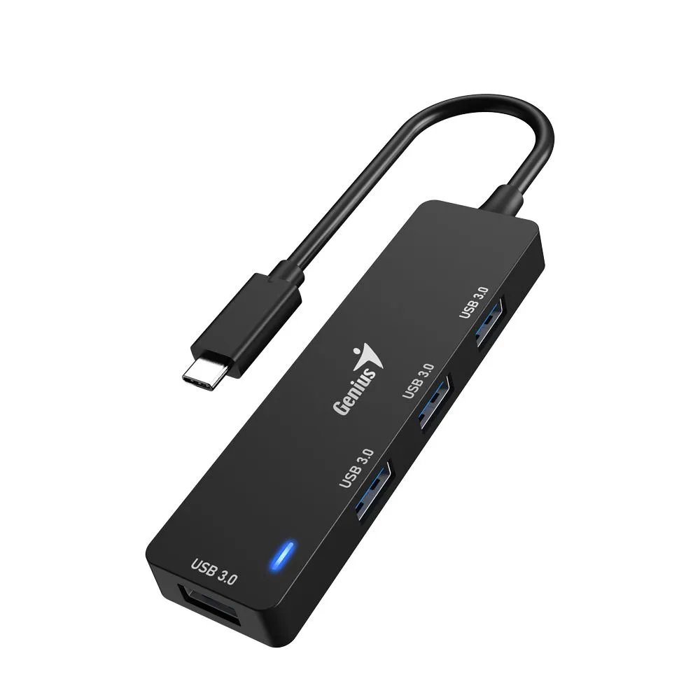 картинка HUB 4-port Genius UH-400 USB 3.0, Black (31240002400) от магазина КомпьютерЦентр