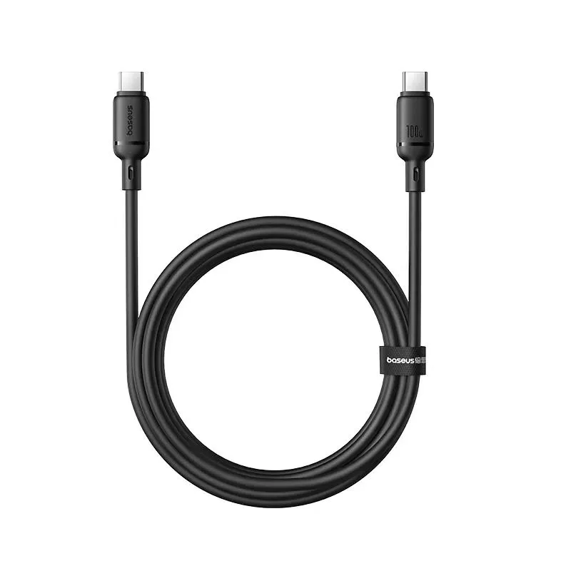 картинка Кабель OS-Baseus Silky Series Fast Charging Cable Type-C to Type-C 100W 2m Cluster Black от магазина КомпьютерЦентр