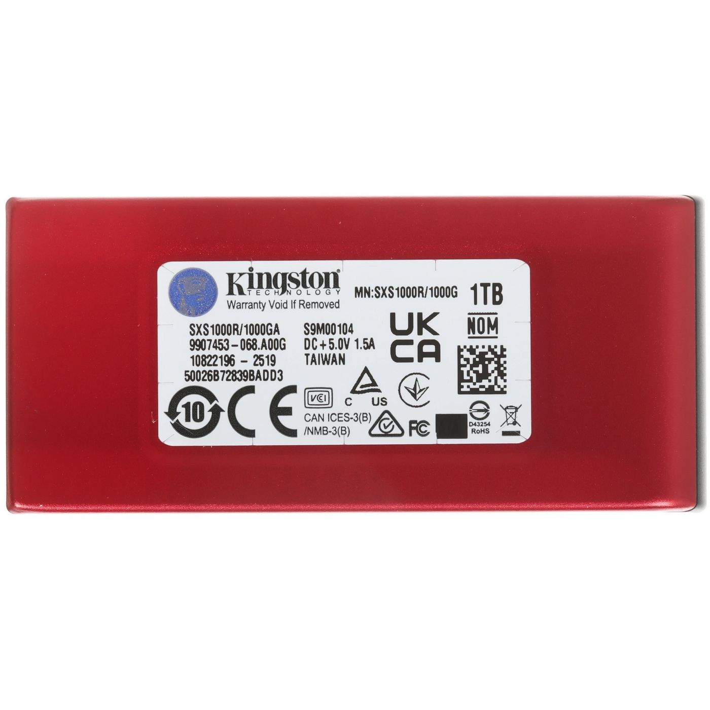картинка SSD внешний 1Tb Kingston XS1000 USB Type-C Red (SXS1000R/ 1000GA) от магазина КомпьютерЦентр