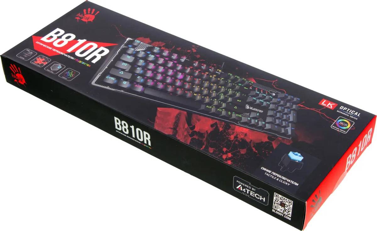 картинка Клавиатура A4TECH Bloody B810R Battlefield, черный (b810r (battlefield)) от магазина КомпьютерЦентр