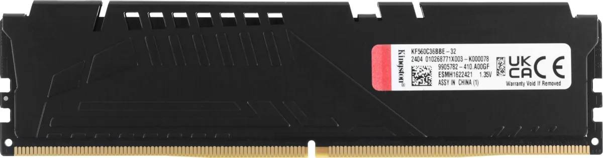 картинка DIMM DDR5 32Gb 6000MHz PC5-48000 Kingston Fury Beast Black RTL Gaming (KF560C36BBE-32) от магазина КомпьютерЦентр