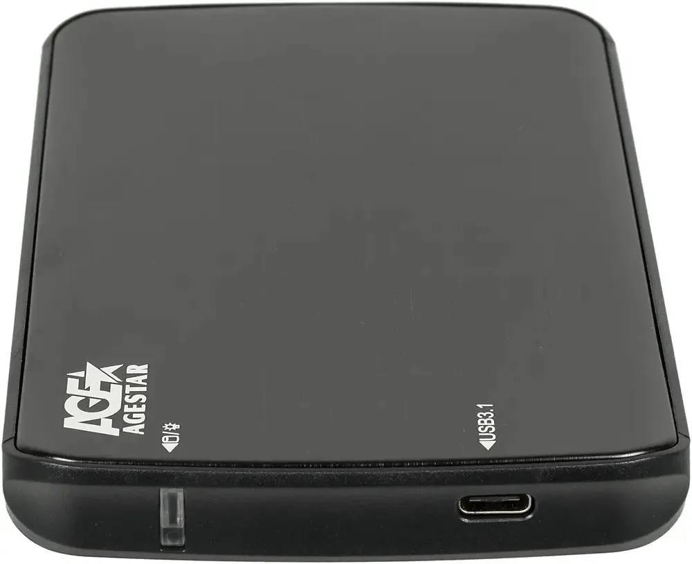 картинка Карман для HDD/ SSD AgeStar 31UB2A12C SATA USB3.1 пластик/ алюминий черный 2.5'' от магазина КомпьютерЦентр