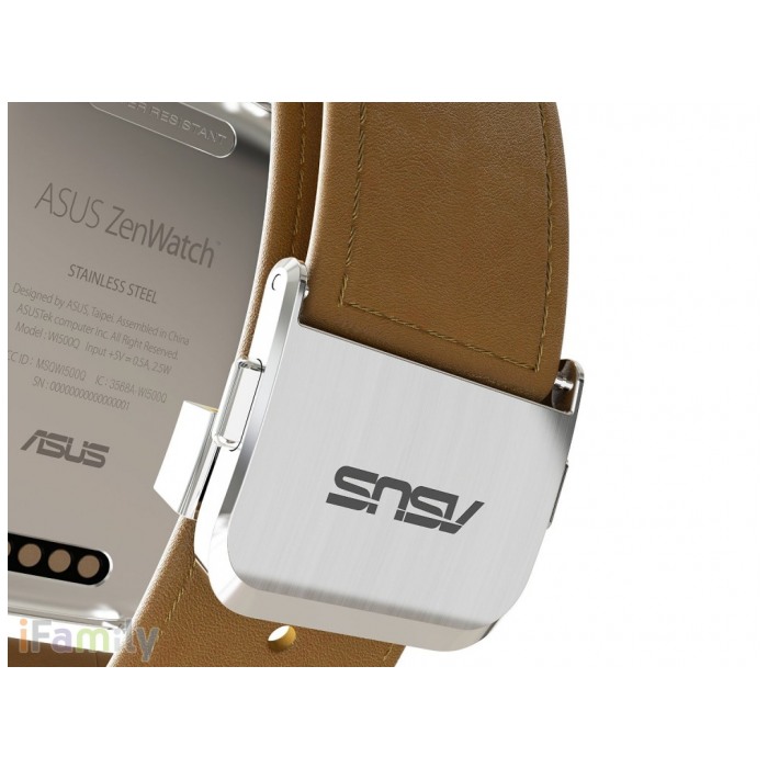 картинка Часы Asus ZenWatch WI500Q Silver Бежевый браслет (WI500Q) от магазина КомпьютерЦентр