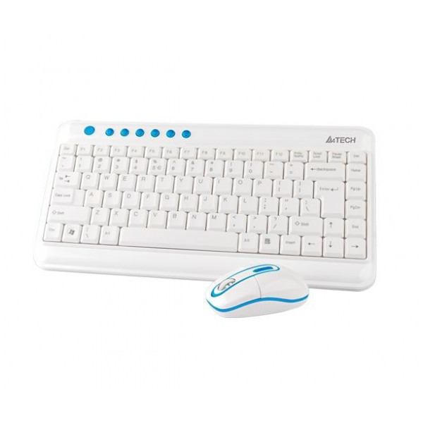 картинка Клавиатура+мышь A4tech GL-5300 Wireless White-Blue от магазина КомпьютерЦентр