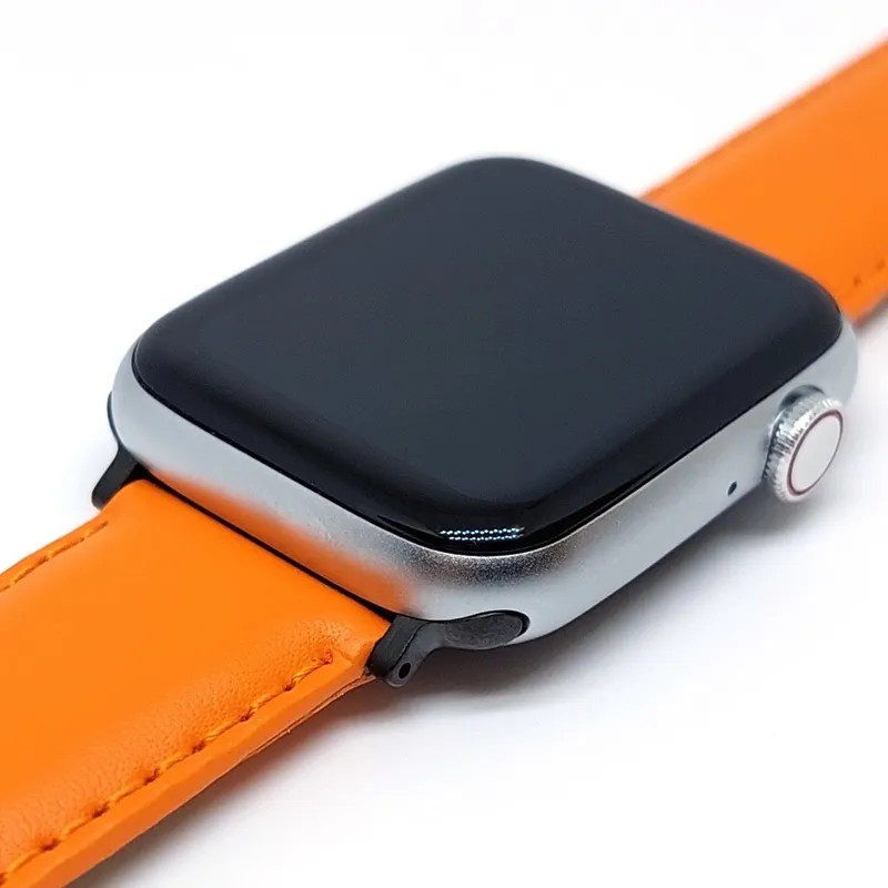 картинка Кожаный ремешок для Apple Watch 42/ 44/ 45 mm Series 1-7, SE /  Ardi 22 мм /  оранжевый от магазина КомпьютерЦентр