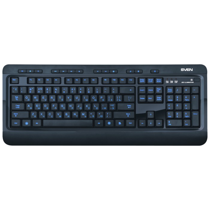 картинка Клавиатура Sven Comfort 7600EL Black USB (7600EL) от магазина КомпьютерЦентр