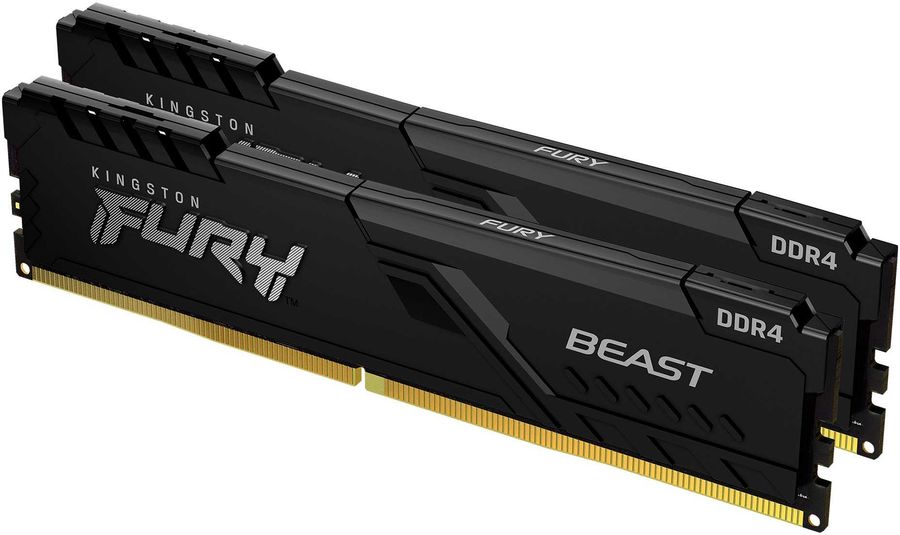 картинка DIMM DDR4 32Gb (2x16Gb) 3200MHz PC4-25600 Kingston Fury Beast Black Gaming (KF432C16BBK2/ 32) от магазина КомпьютерЦентр