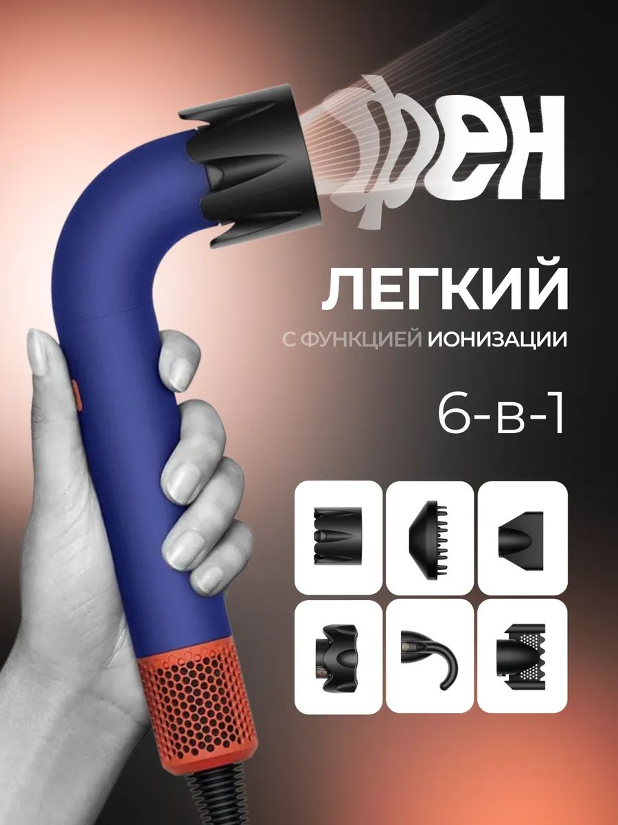 картинка Фен для волос Xiaomi Beheart 6in1 X11 Pro Blue от магазина КомпьютерЦентр