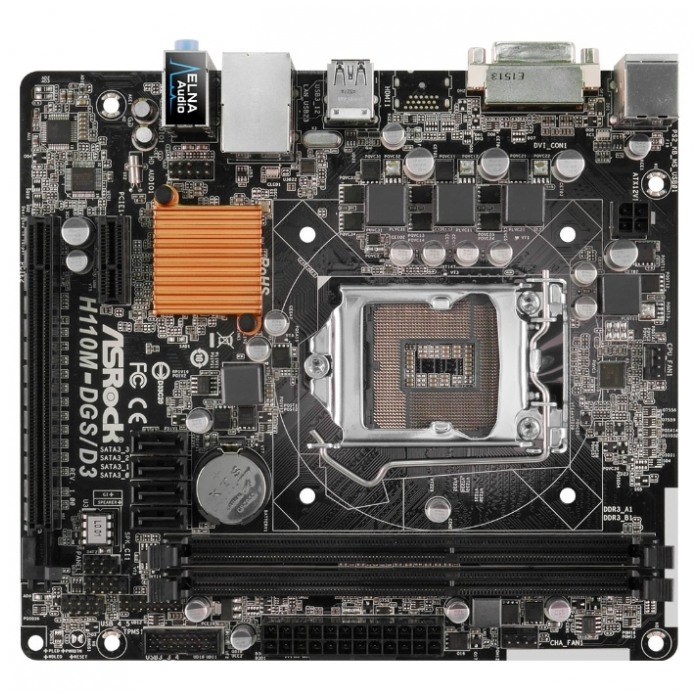 картинка Материнская плата ASRock H110M-DGS/D3 (H110M-DGS/D3) от магазина КомпьютерЦентр