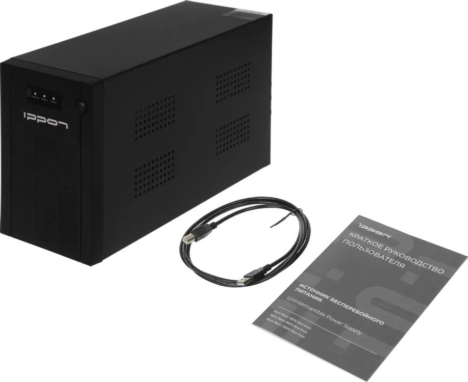 картинка ИБП Ippon Back Basic 1050S New Euro 600Вт 1050BA Black (2095136) от магазина КомпьютерЦентр