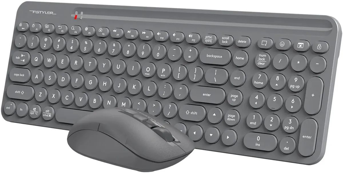 картинка Комплект A4tech Fstyler FG3300 Air2; Wireless Multimedia Gray 2000dpi (FG3300 Air2 Grey) от магазина КомпьютерЦентр