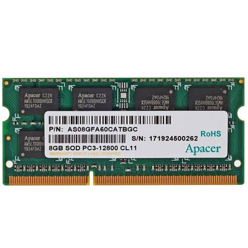 картинка SO-DIMM DDR3 8Gb 1600MHz PC3-12800 Apacer (DS.08G2K.KAM) от магазина КомпьютерЦентр