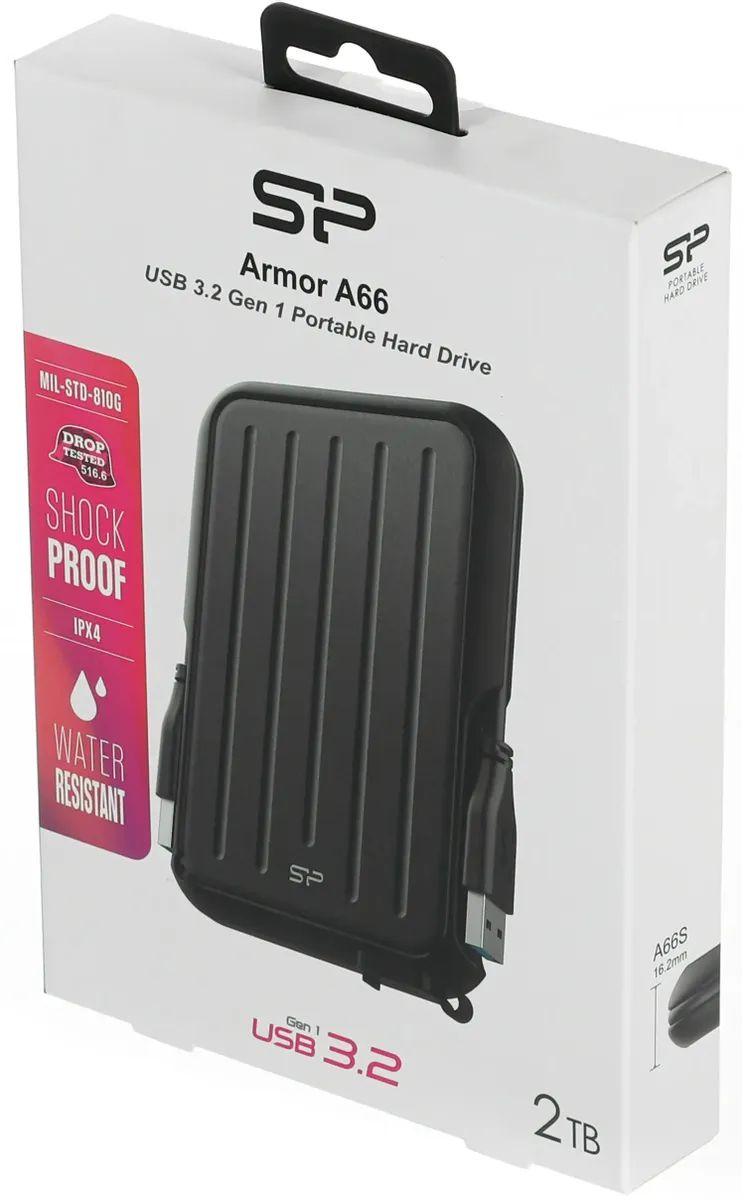 картинка HDD внешний 2Tb SiliconPower 2.5''; Armor A66; USB3.0, Black (SP020TBPHD66SS3K) от магазина КомпьютерЦентр